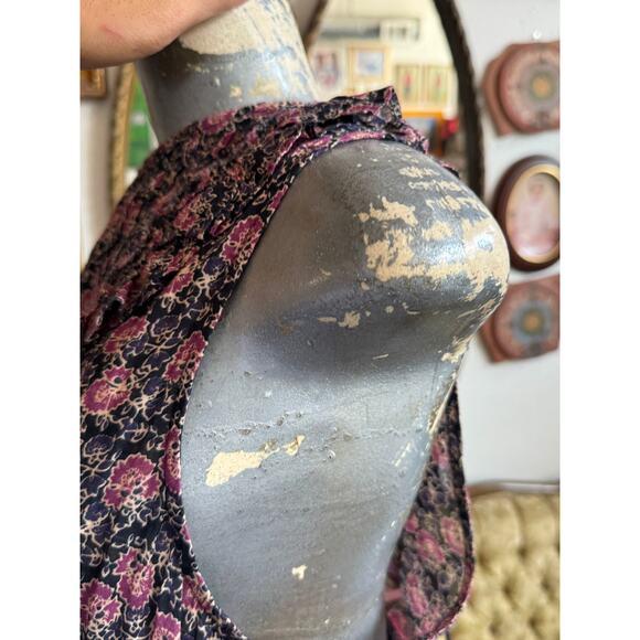 Free People Floral Smocked Bottom Top Dress Size Medium - Picture 4 of 4